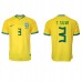 Billige Brasil Thiago Silva #3 Hjemmetrøye VM 2022 Kortermet